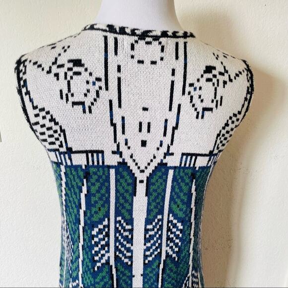 Anthropologie Cecilia Prado Boho Colorful Crochet Metal Collar Printed Dress - Picture 9 of 10